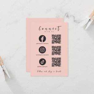 Invitation Facebook Instagram Tiktok QR Code rose pâle