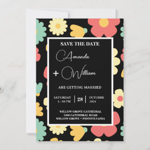Invitation facile modifier floral moderne minimaliste enregis
