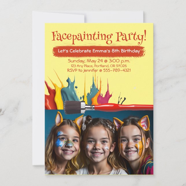 Invitation Façonner la fête d'anniversaire de la fille (Devant)