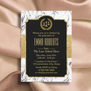 Invitation Faculté de droit Diplôme moderne Marbre Avocat de 