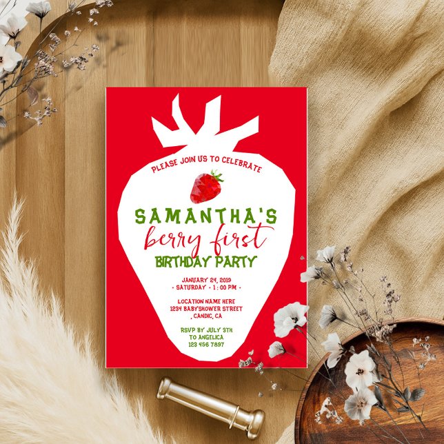 Invitation Faille rouge Berry Anniversaire Triangle simple (Créateur téléchargé)