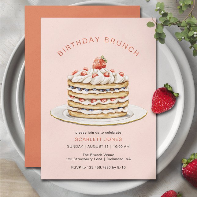 Invitation Faire à la crème rose Pâques | Déjeuner d'annivers (Créateur téléchargé)