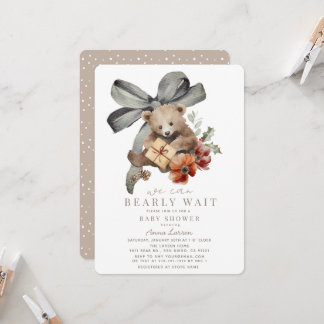 Invitation Faire à peine attendre un arc gris Baby Shower pou