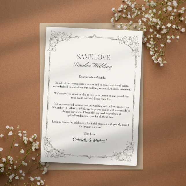 Invitation Faire Annonce de Mariage Or Élégant Excuse de Rédu (Créateur téléchargé)