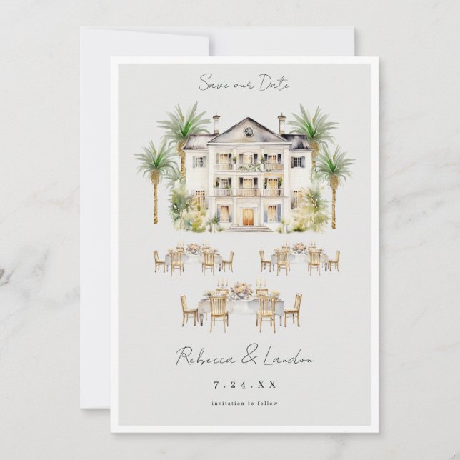 Invitation Faire annonce de mariage pour Sauver la date  (Devant)