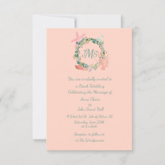 Invitation Faire Annonces de Mariage Nautilus en Corail 