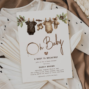 Invitation Faire Babiller Bébé' Baby Shower Café