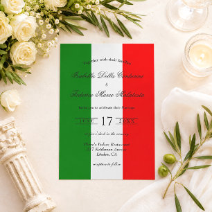 Invitation Faire calligraphie Drapeau Italie Mariage italien