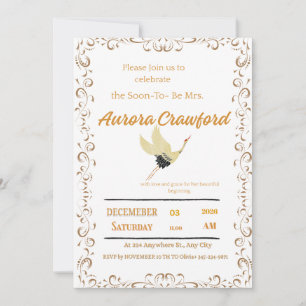 Invitation Faire Carton d'Invitation de Mariage Élégant Grue