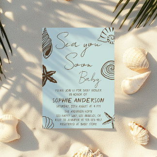 Invitation Faire connaissance avec Bébé sur la Plage Bleue