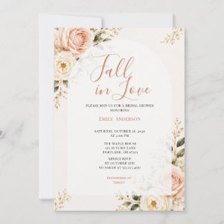 Invitation Faire Connaissance avec la Mariée Fleurs Rose Pâle