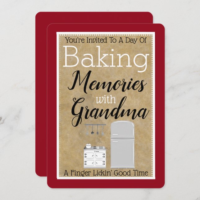 Invitation Faire cuire des souvenirs avec l'invitation de gra (Devant / Derrière)
