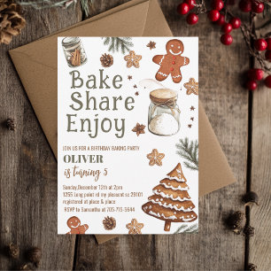 Invitation Faire cuire Partager Profiter Noël Anniversaire Fê