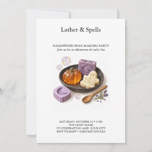 Invitation Faire de savon Halloween Lather and Spells