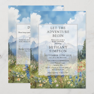 Invitation Faire débuter l'aventure Mont Code QR Baby Shower
