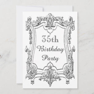 Invitation Faire défiler Vintage français 35e Anniversaire Do