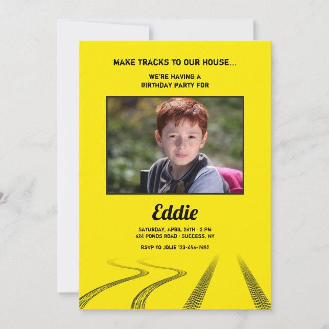 Invitation Faire des traces Photo fête d'anniversaire (Devant)