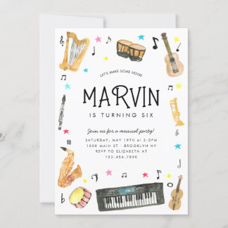 Invitation Faire du Bruit Instrument Notes de Musique Musique