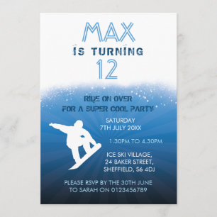 Invitation Faire du surf des neiges l'invitation orientée de