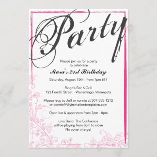 Invitation Faire la fête pour toujours (Rose)