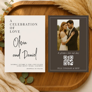 Invitation Faire Mariage Code QR Photo Écriture