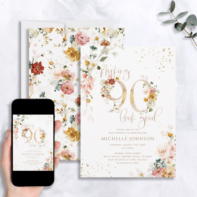 Invitation Faire paraître 90 ans à son avantage Anniversaire  (Créateur téléchargé)