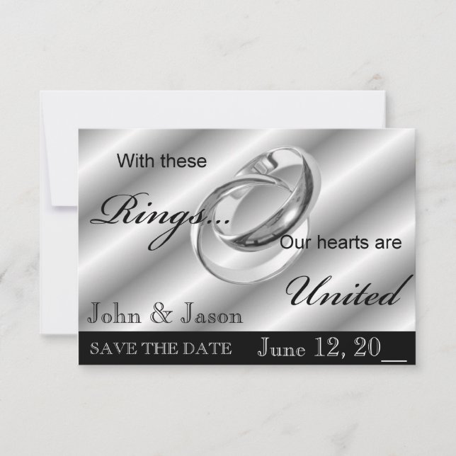 Invitation Faire part d'annonce de mariage gay (Devant)