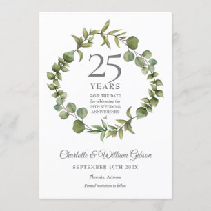 Invitation Faire part de 25e anniversaire de mariage avec ver