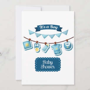 Invitation Faire part de Baby Shower C'est un garçon