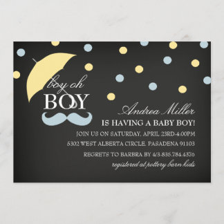 Invitation Faire part de Baby Shower Chalkboard Boy Oh Boy