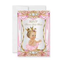 Faire part de Baby Shower Fille Princesse Blonde S