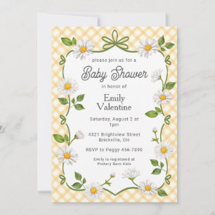 Invitation Faire part de Baby Shower Fleurs orange ambré 010