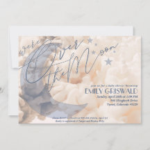Faire- part de Baby Shower Garçon : Au-Dessus de l