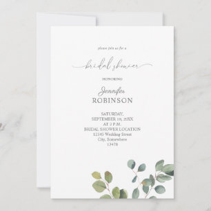 Invitation Faire part de Baby Shower Rustique Eucalyptus Duo 