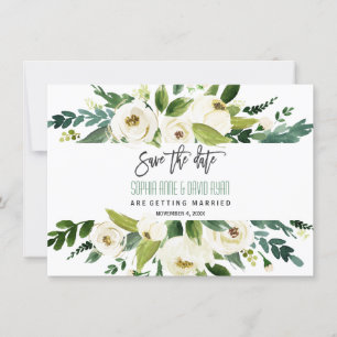 Invitation Faire part de Charm Watercolor White Floral Frame