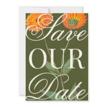 Faire part de date de mariage à fleurs vintage sur