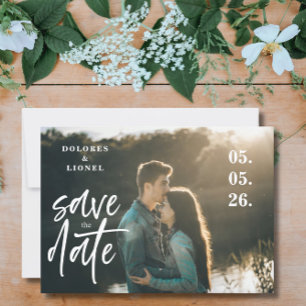 Invitation Faire part de date de mariage minimaliste photo Sc