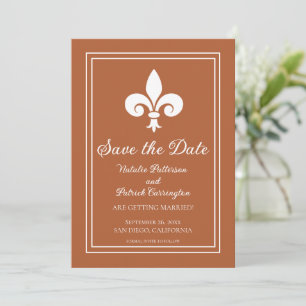 Invitation Faire part de date de mariage Rust Fleur de Lis