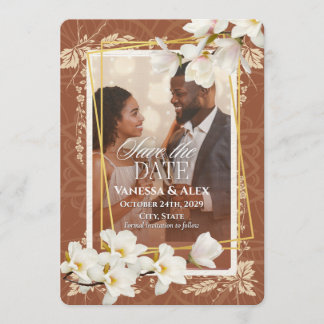 Invitation Faire part de date de photo florale 