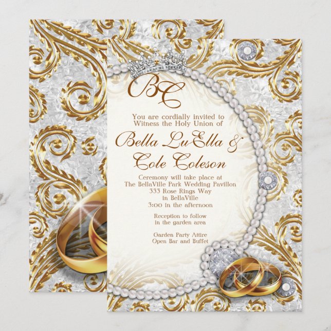 Invitation Faire-part de mariage (Devant / Derrière)