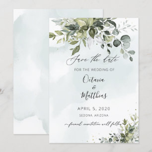 Invitation Faire part de mariage aquarelle rustique à motif d