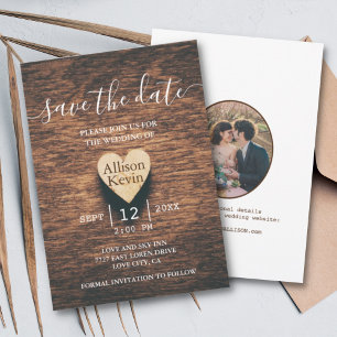 Invitation Faire part de mariage automnal en bois rustique