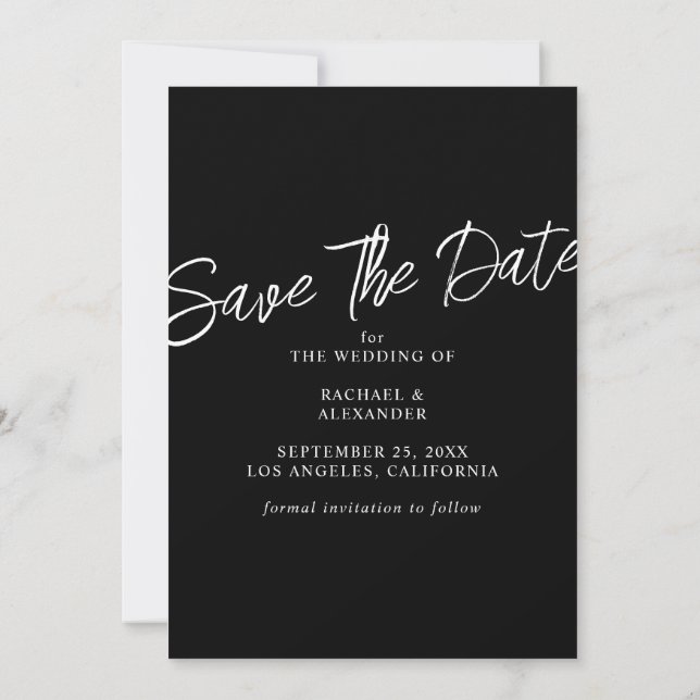 Invitation Faire part de mariage avec diamants modernes (Dos)