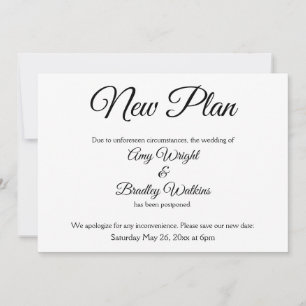 Invitation "Faire-part de mariage élégant remis à plus tard s