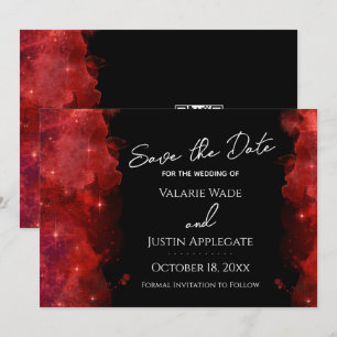 Invitation Faire part de mariage Galaxie à l'encre alcoolique