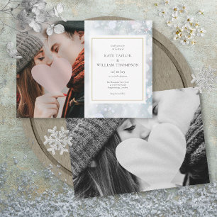 Invitation Faire part de mariage hivernal avec photos des pre