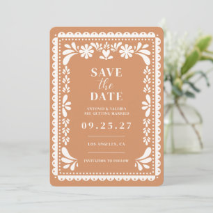 Invitation Faire part de mariage mexicain Papel Picado