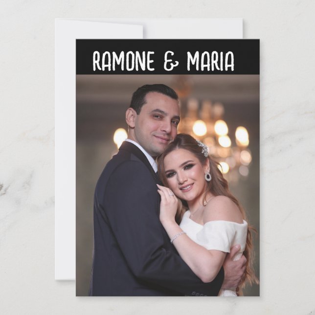 Invitation Faire part de mariage personnalisés avec photo (Devant)