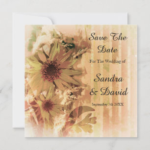 Invitation Faire part de mariage Tournesol Vintage