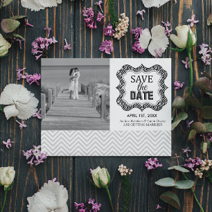 Invitation Faire part de mise en réserve de date {Chevron arg